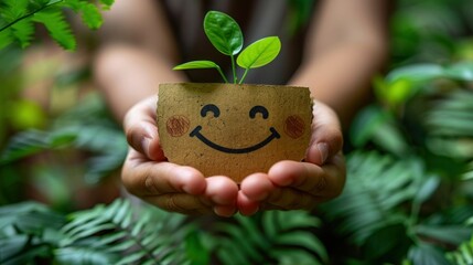 Green Smiling Feedback: Positive Customer Review for Mental Health Assessment on World Mental Health Day with Child Wellness Concept