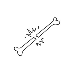 human bone fracture illustration vector in doodle hand drawn