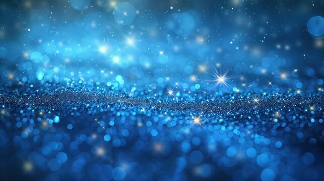 Blue and White Stars Seamless Vector Illustration for Web Headers or Covers