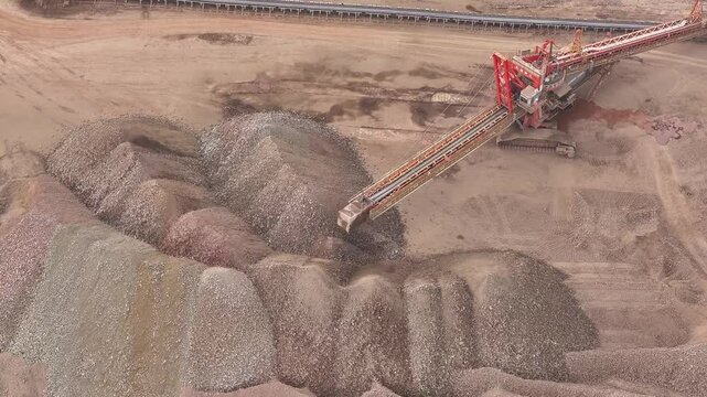 view of iron mine on hill in loess plateau