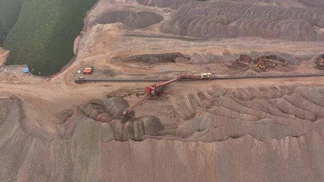 view of iron mine on hill in loess plateau