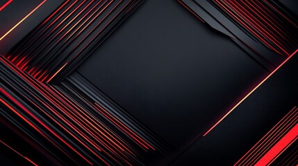 Obraz premium Abstract Black and Red Geometric Design