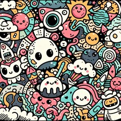 Creative cartoon doodle art