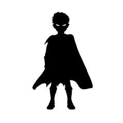 Playful Super Kid Silhouette Vector Illustration Transparent Background