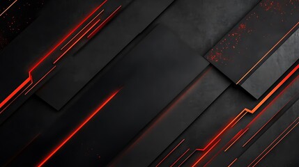 Abstract Black and Red Geometric Design
