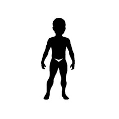 Child in Mask and Cape Silhouette Vector Illustration Transparent Background