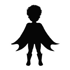 Heroic Kid Silhouette Vector Illustration Transparent Background