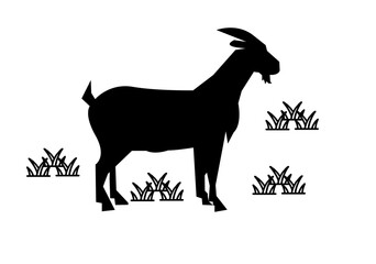 goat on black background Icons vector