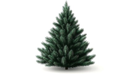 Green Christmas Tree on White Background