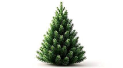 Green Christmas Tree on White Background