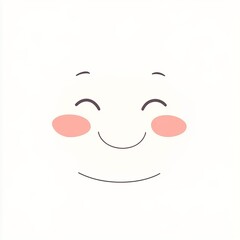 cheerful line drawing features a smiling face with blush accents, ideal for use in positive and lighthearted designs, conveying joy and simplicity