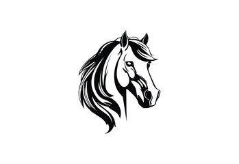Horse Animal head logo symbol, Vector design template