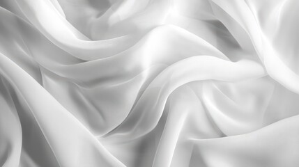Obraz premium Beautiful White Fabric Texture Wallpaper. A soft, detailed texture of white fabric with gentle folds and shadows, adding a warm and comfortable feel.