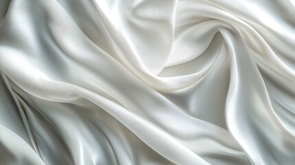 Obraz premium Beautiful White Fabric Texture Wallpaper. A soft, detailed texture of white fabric with gentle folds and shadows, adding a warm and comfortable feel.