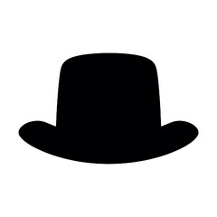 Elegant Top Hat Silhouette – Vector Art Isolated on White Background