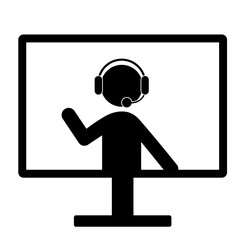 リモート会議をするピクトグラム