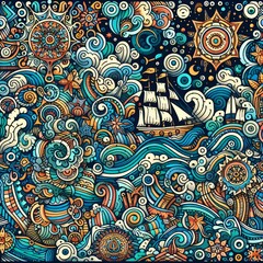 batik & songket art seamless pattern