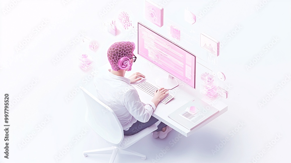Poster a graphic designer using ai to automate repetitive design tasks, speeding up the creative process, a