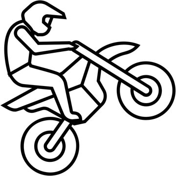 black and white motorcycle wheelie clip art preview