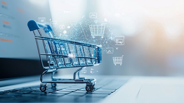 AI analyzing user behavior and generating custom e-commerce layouts for enhanced shopping experiences, AI e-commerce design, smart online retail