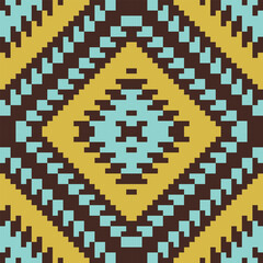 Motif Ethnic Pattern Backgroundfolk Embroidery, Aztec Geometric Ornament Print. Design for Carpet, Wallpaper, Clothing, Wrapping, Fabric
