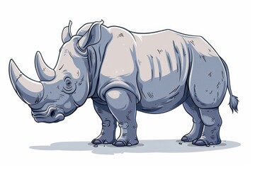 Fototapeta premium A rhino with a shirt on and a sad expression