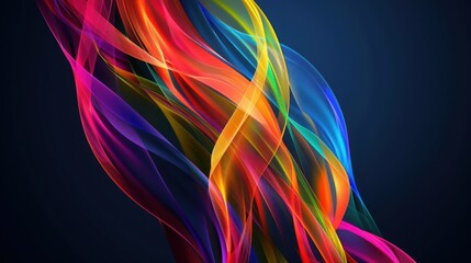 Fototapeta premium Abstract colorful background with a rainbow twisted ribbon