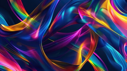 Naklejka premium Abstract colorful background with a rainbow twisted ribbon