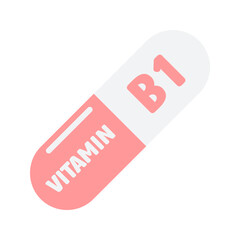 vitamin B1 capsules Icon Illustration