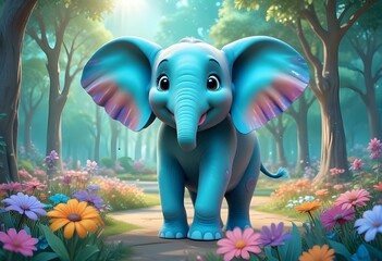 baby elephant in garden