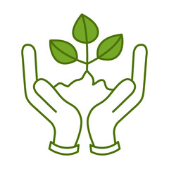 Hand Holding Plant Editable Line Icons. Green Technology, Net Zero, Carbon Neutral and Environmental Sustainability Concept in Minimal Style. Thin Outline Icons Collection
