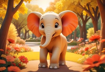 baby elephant in garden