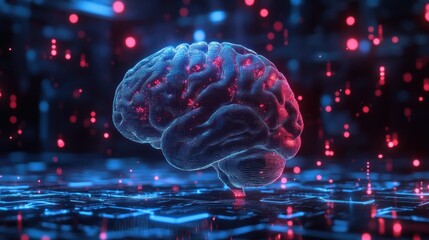 Digital Brain Illustration