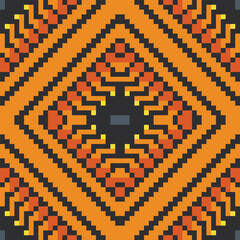 Obraz premium Motifs Seamless Ethnic Patternfolk Embroidery, Aztec Geometric Ornament Print. Design for Carpet, Wallpaper, Clothing, Wrapping, Fabric