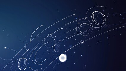 Abstract Geometric Shapes on a Blue Background