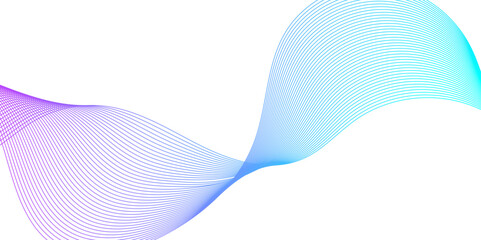 Abstract background with waves for banner. Web banner size. Vector background with lines. Element for design isolated on white. Blue. Water, ocean. Winter, Christmas