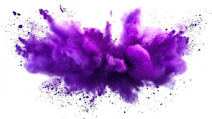Fototapeta premium purple color explosion isolated on white