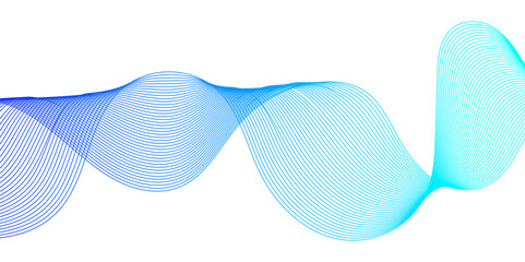 Abstract background with waves for banner. Web banner size. Vector background with lines. Element for design isolated on white. Blue. Water, ocean. Winter, Christmas