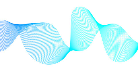 Abstract background with waves for banner. Web banner size. Vector background with lines. Element for design isolated on white. Blue. Water, ocean. Winter, Christmas