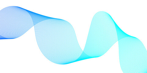 Abstract background with waves for banner. Web banner size. Vector background with lines. Element for design isolated on white. Blue. Water, ocean. Winter, Christmas