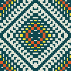 Textile Background Abstract Seamless Geometric Patternfolk Embroidery, Aztec Geometric Ornament Print. Design for Carpet, Wallpaper, Clothing, Wrapping, Fabric