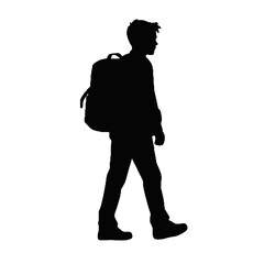 Student with Backpack Silhouette – Clean Academic Vector