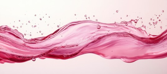 Abstract Pink Wave on Pastel Background