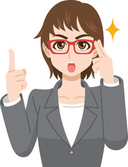 提案する女性会社員（アジア人）