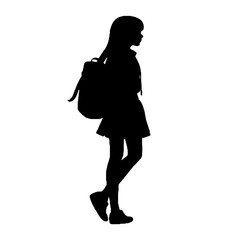 Children Back to School Silhouette – Simple Vector Design