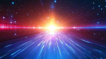 Naklejka premium Abstract Digital Circuitry with a Glowing Center