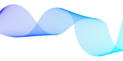 Abstract background with waves for banner. Web banner size. Vector background with lines. Element for design isolated on white. Blue. Water, ocean. Winter, Christmas