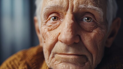 Elderly person satisfied with health, life and funeral insurance.