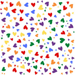 A seamless vector pattern featuring colorful hearts , perfect for Valentine's Day decorations 