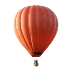 Fotobehang floated red Hot-air balloon isolate on transparency background PNG © siam